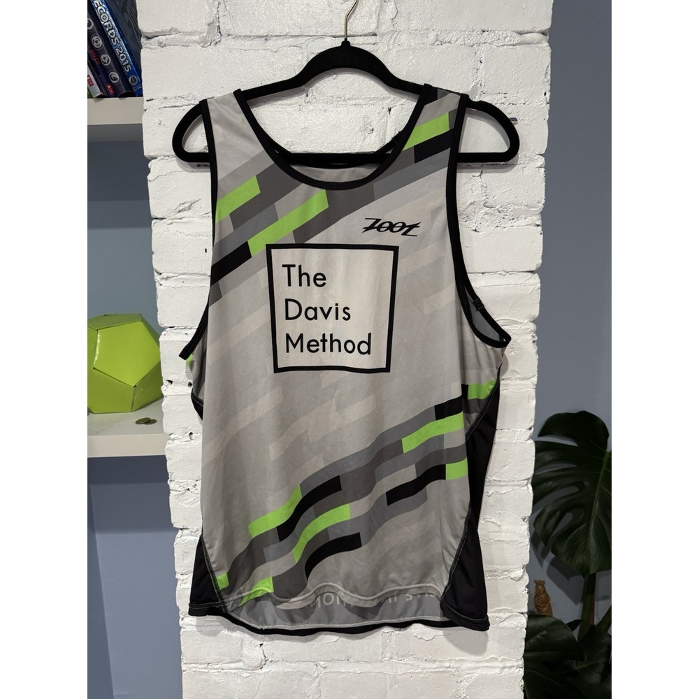 Zoot Performance Cycling Jersey Sleeveless‎ Tri Tank Size L Grey Green